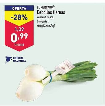 ALDI El mercado cebollas tiernas oferta