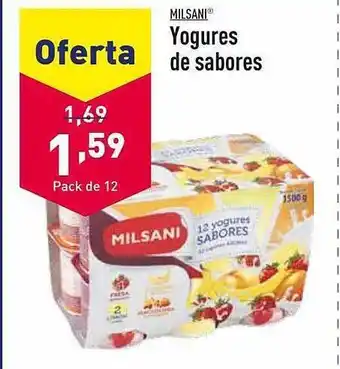 ALDI Milsani yogures de sabores oferta