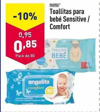 ALDI Mamia toallitas para bebé sensitive comfort oferta
