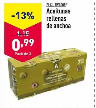 ALDI El cultivator aceitunas rellenas de anchoa oferta