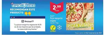 ALDI Flete pizza margarita vegana oferta