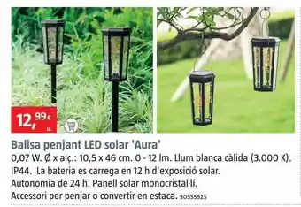 Bauhaus Balisa penjant led solar 'aura' oferta