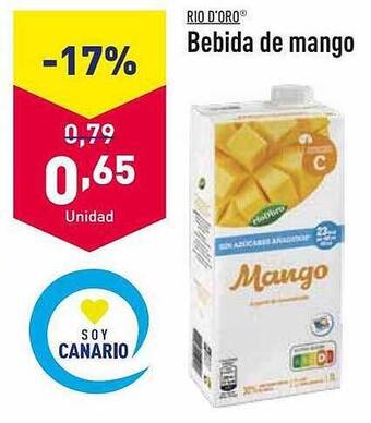 ALDI Rio d'oro bebida de mango oferta