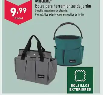 ALDI Gardenline bolsa para herramientas de jardin oferta