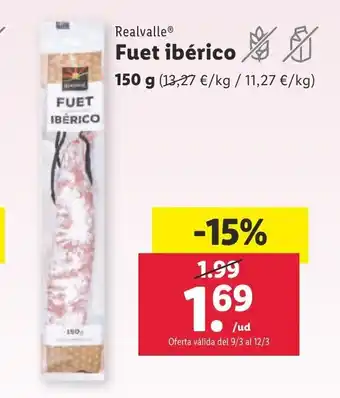 Lidl Fuet Iberico 150g oferta