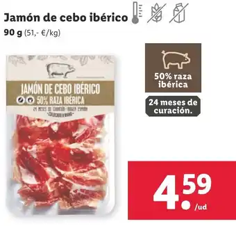 Lidl Jamón De Cebo iberico 90g oferta