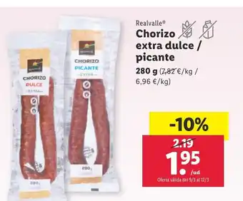 Lidl Cbhorizo Extra Dulce Picante 280 g oferta