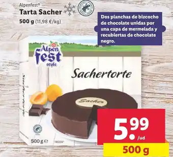 Lidl Tarta Sacher 500 g oferta