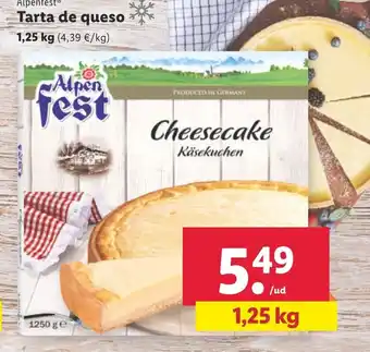 Lidl Tarta De Queso 1.25 kg oferta