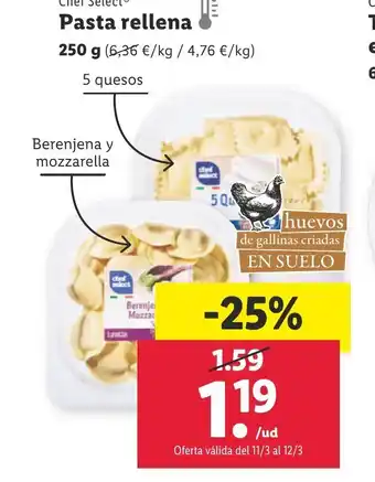 Lidl Pasta Rellena 250 g oferta