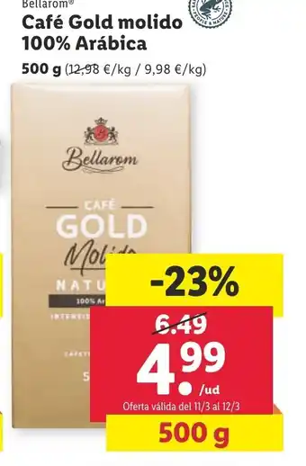 Lidl Café Gold Molido 100% Aràbica 500 g oferta