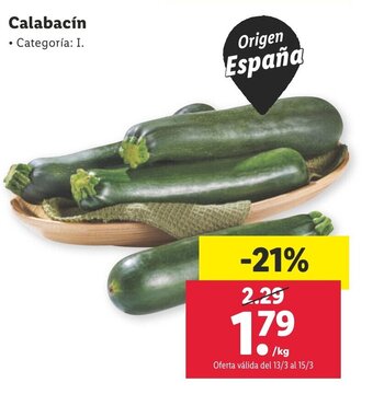 Lidl Calabacin oferta