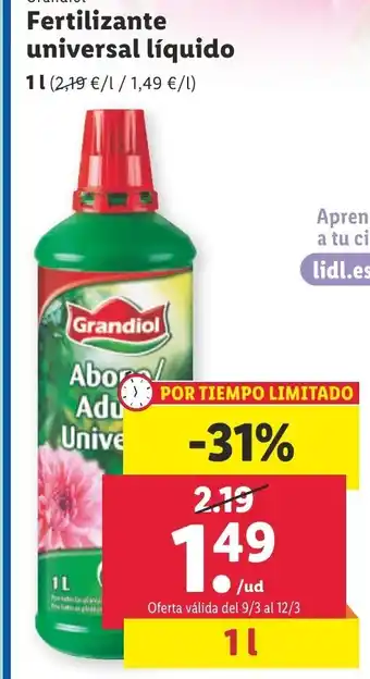 Lidl Fertilizante Universal Liquido oferta