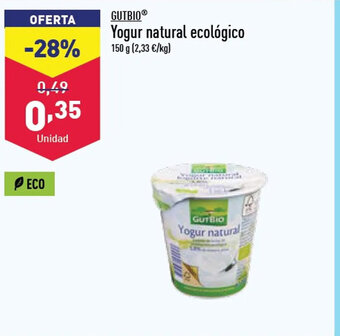 ALDI Yogur Natural Ecológico oferta