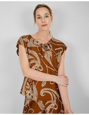 Trucco Blusa nudo cuello estampada oferta