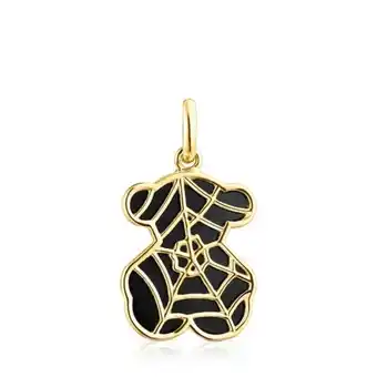 Colgante pequeño de plata vermeil y ónix fragile nature