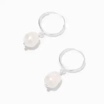 Claire's Sterling silver 12mm pearl drop earrings oferta
