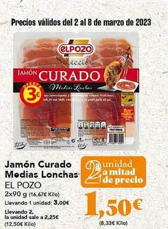 Gadis Jamón curado medias lonchas el pozo oferta