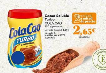 Gadis Cacao soluble turbo cola cao oferta