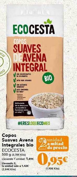 Gadis Copos suaves avena integrales bio ecocesta oferta