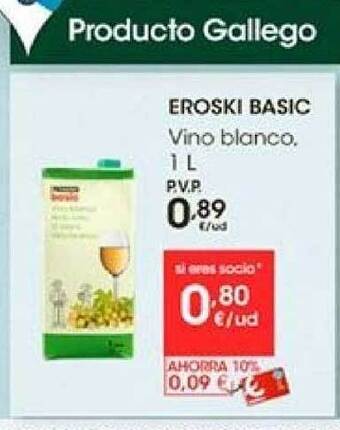 Eroski Eroski basic vino blanco oferta