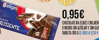 Claudio Chocolate ifa eliges crujiente o negro sin azúcar y sin gluten tableta oferta