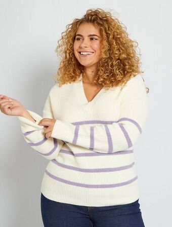 Kiabi Jersey de rayas con escote de pico oferta
