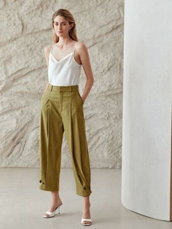 Shein Motf premium pantalones cónicos viscosa oferta