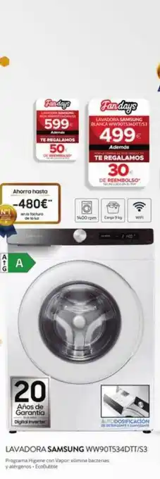 Euronics Lavadora samsung ww90ts35dtt-s3 oferta