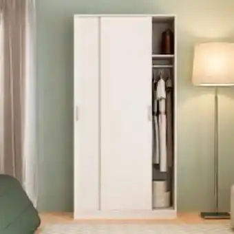 BricoCentro Armario 2 puertas correderas blanco 200x100x50cm oferta