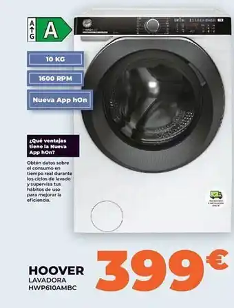 Pascual Martí Hoover lavadora hwp610ambc oferta