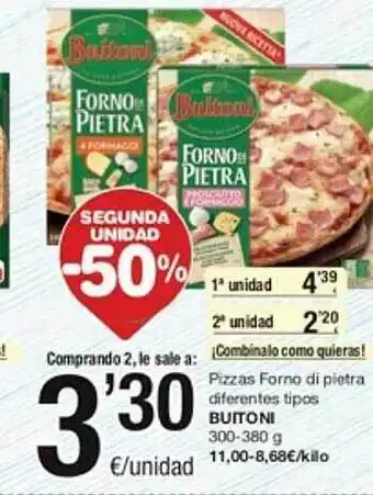 SPAR Fragadis Segunda unidad -50% pizzas forno di pietra diferentes tipos buitoni oferta