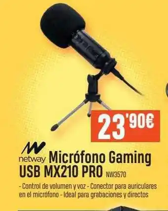 PCBox Netway micrófono gaming usb mx210 pro oferta