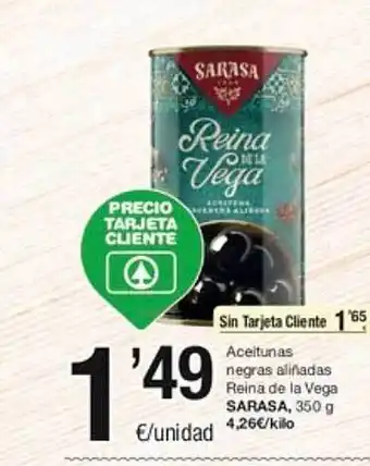 SPAR Fragadis Aceitunas negras aliñadas reina da la vega sarasa oferta