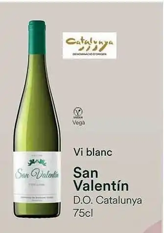 Valvi Supermercats Vi blanc san valentín d.o. catalunya oferta