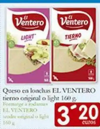 Supermercados Bip Bip Queso en lonchas el ventero tierno original o light oferta
