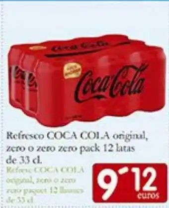 Supermercados Bip Bip Refresco coca cola original, zero o zero pack 12 latas oferta
