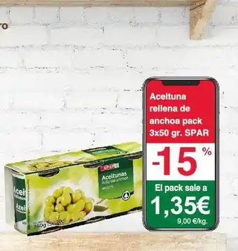 Spar La Palma Aceituna rellena de anchoa pack spar oferta
