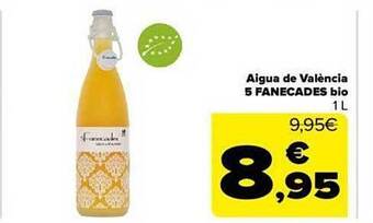 Carrefour Aigua de valència 5 fanecades bio oferta