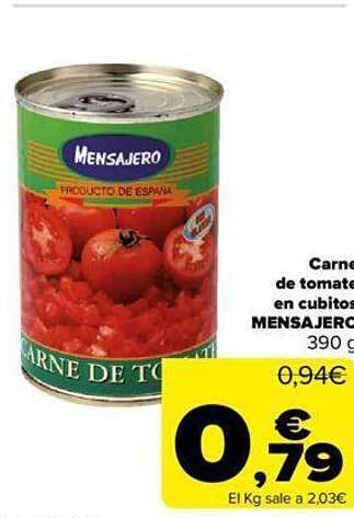 Carrefour Carne de tomate en cubitos mensajero oferta