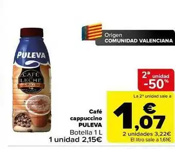 Carrefour 2a unidad -50% café cappuccino puleva oferta