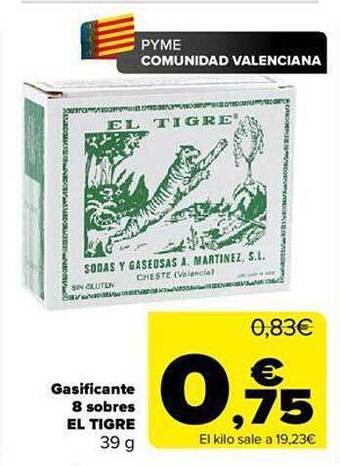 Carrefour Gasificante 8 sobres el tigre oferta