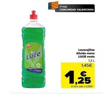 Carrefour Lavavajillas diluido mano luce verde oferta
