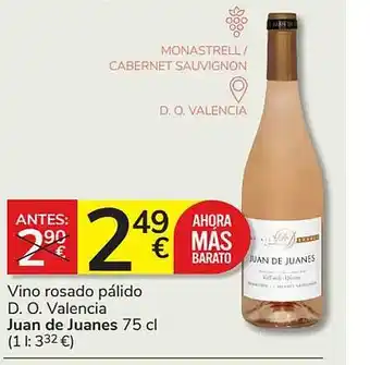 Consum Vino rosado pálido d.o. valencia juan de juanes oferta