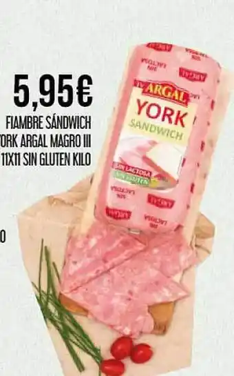 Claudio Fiambre sándwich york argal magro iii sin gluten kilo oferta