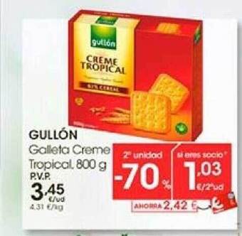 Eroski Gullón galleta creme tropical oferta