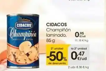Eroski 2a unidad -50% de descuento cidacos champiñón laminado oferta