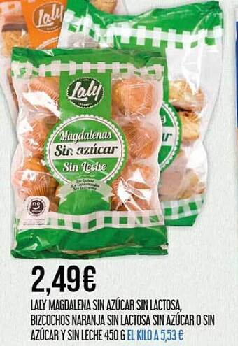 Claudio Laly magdalena sin azúcar sin lactosa, bizcochos naranja sin lactosa sin azúcar o sin azúcar y sin leche oferta
