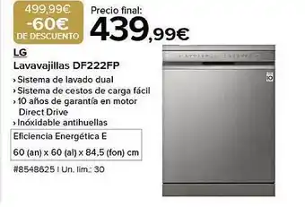 Costco Lg lavavajillas df222fp oferta