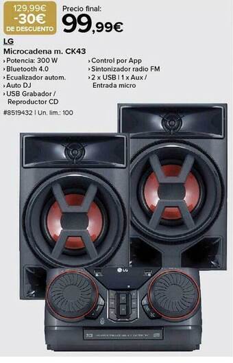 Costco Lg microcadena m ck43 oferta